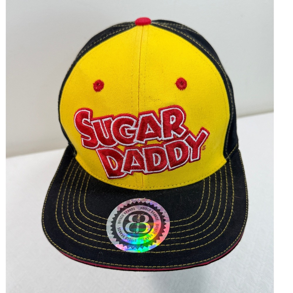 Sugar Daddy Snapback Brisco Brands Hat Mens OS Black Yellow Novelty Graphic NEW